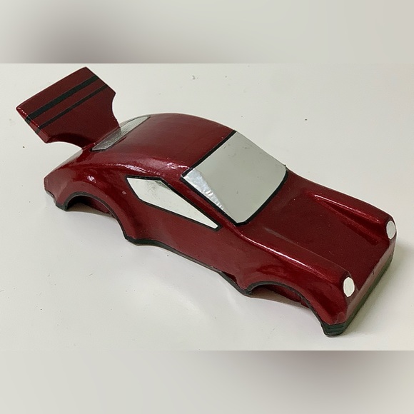 1980s Vintage Hand Crafted Homemade Pinewood Derby Race Car - Picture 1 of 11